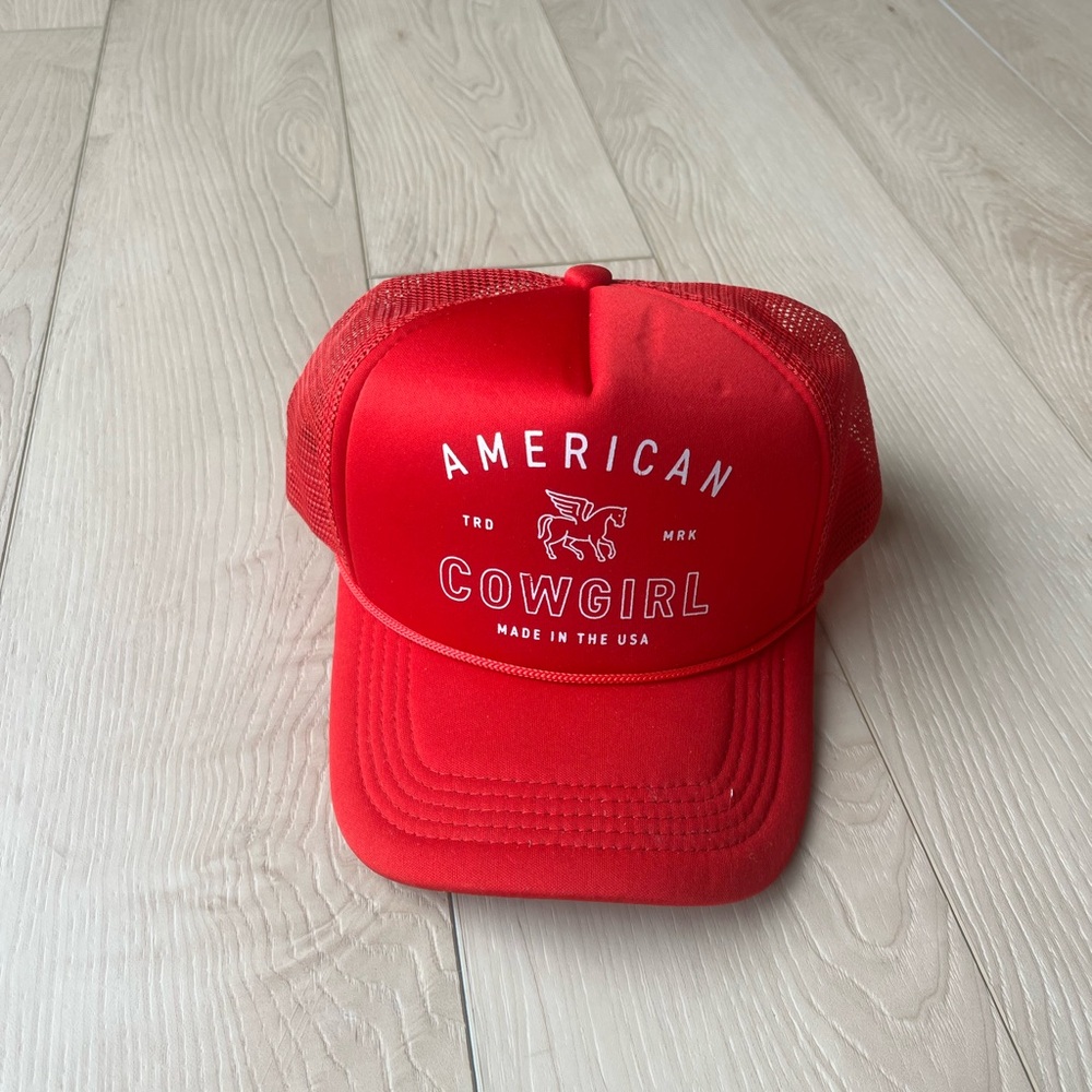 Red American Cowgirl Trucker Hat